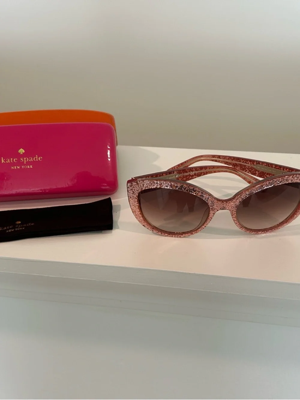 Kate Spade Women’s Glitter Cat-Eye Sunglasses - Rose Gold